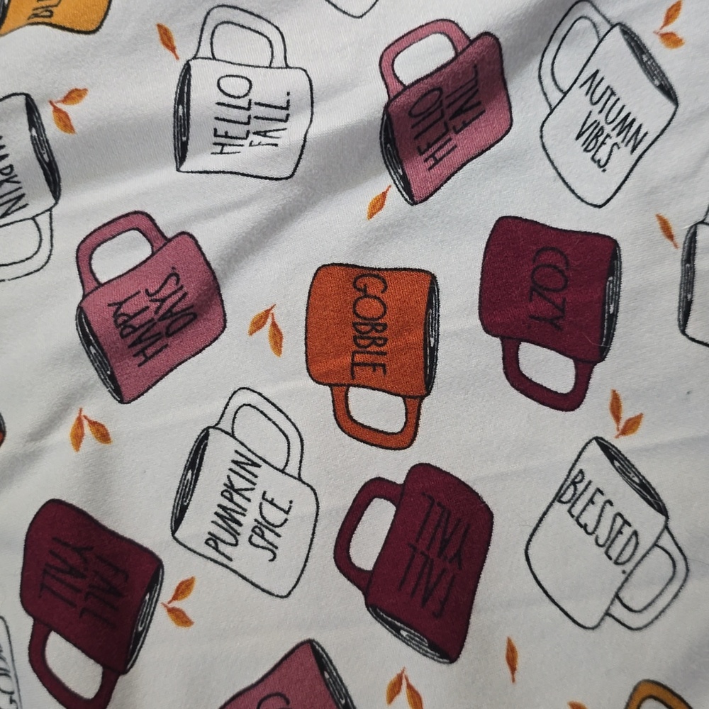 RAE DUNN Pajama Bottoms with Mug Print Cozy Casual‎ Sleepwear Sz L Joggers - Picture 3 of 5